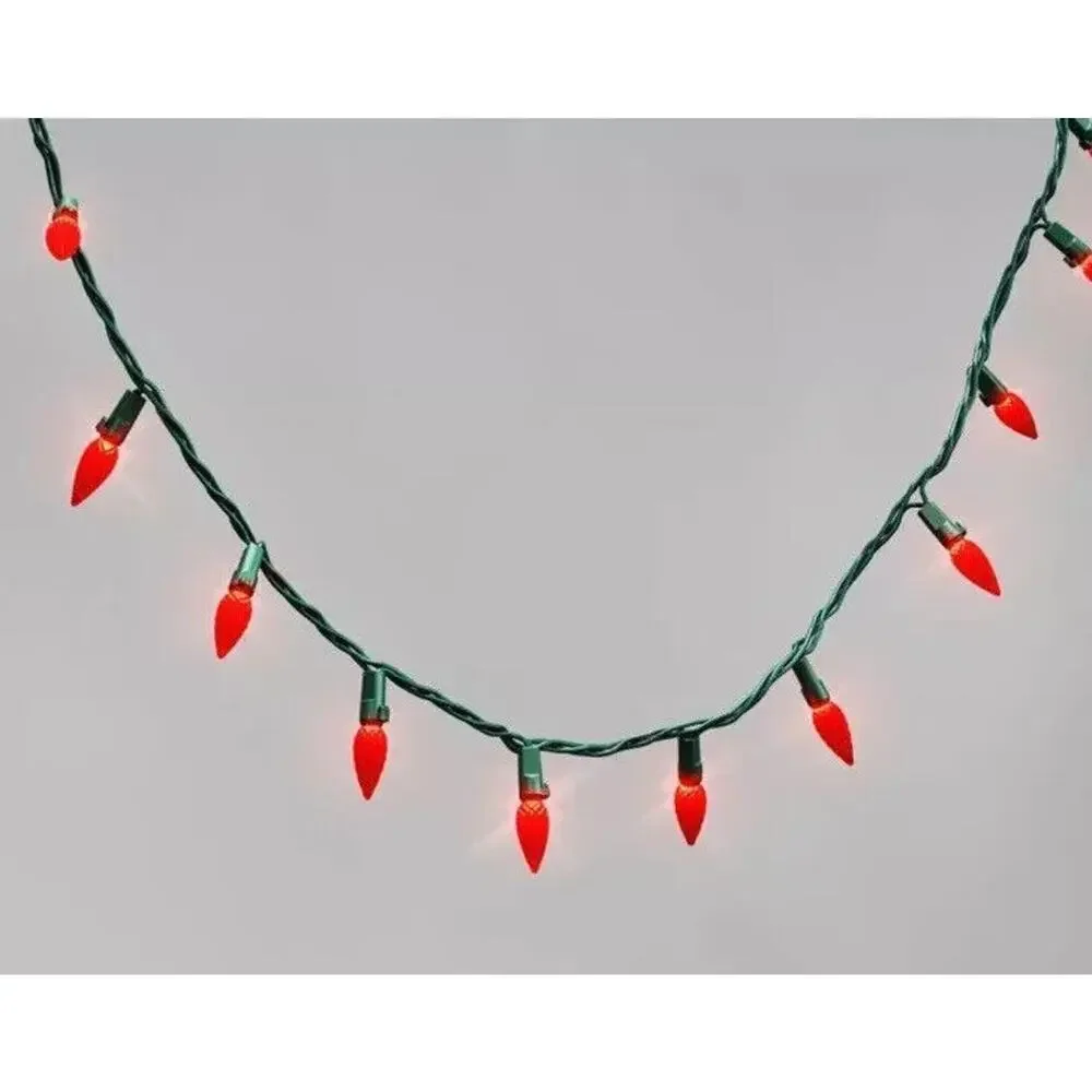 Wondershop Target Christmas 60 LED Red Faceted C6 Lights 14' 9